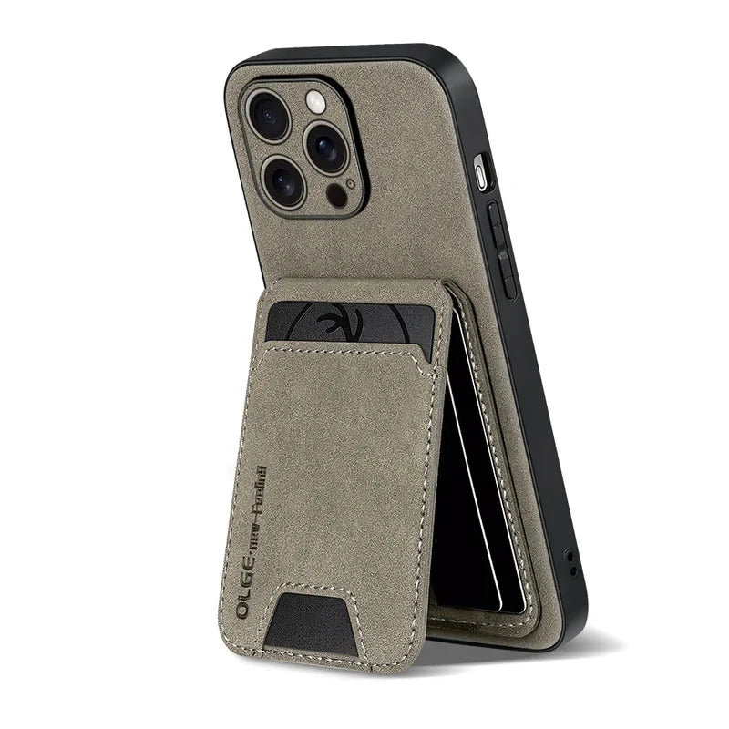 Luxury Leather Wallet Phone Case with Card Holder for iPhone 17 16 15 14 13 12 11 Pro Max