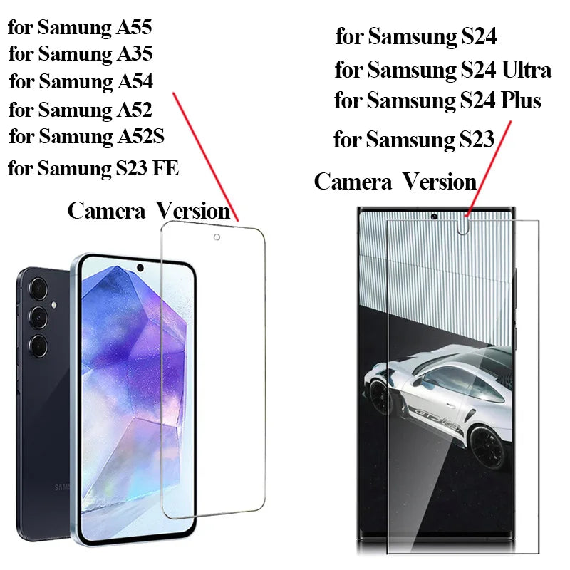 **HD Tempered Glass Screen Protector for Samsung Galaxy S21–S26 | Ultra-Clear Scratch-Resistant Protection**
