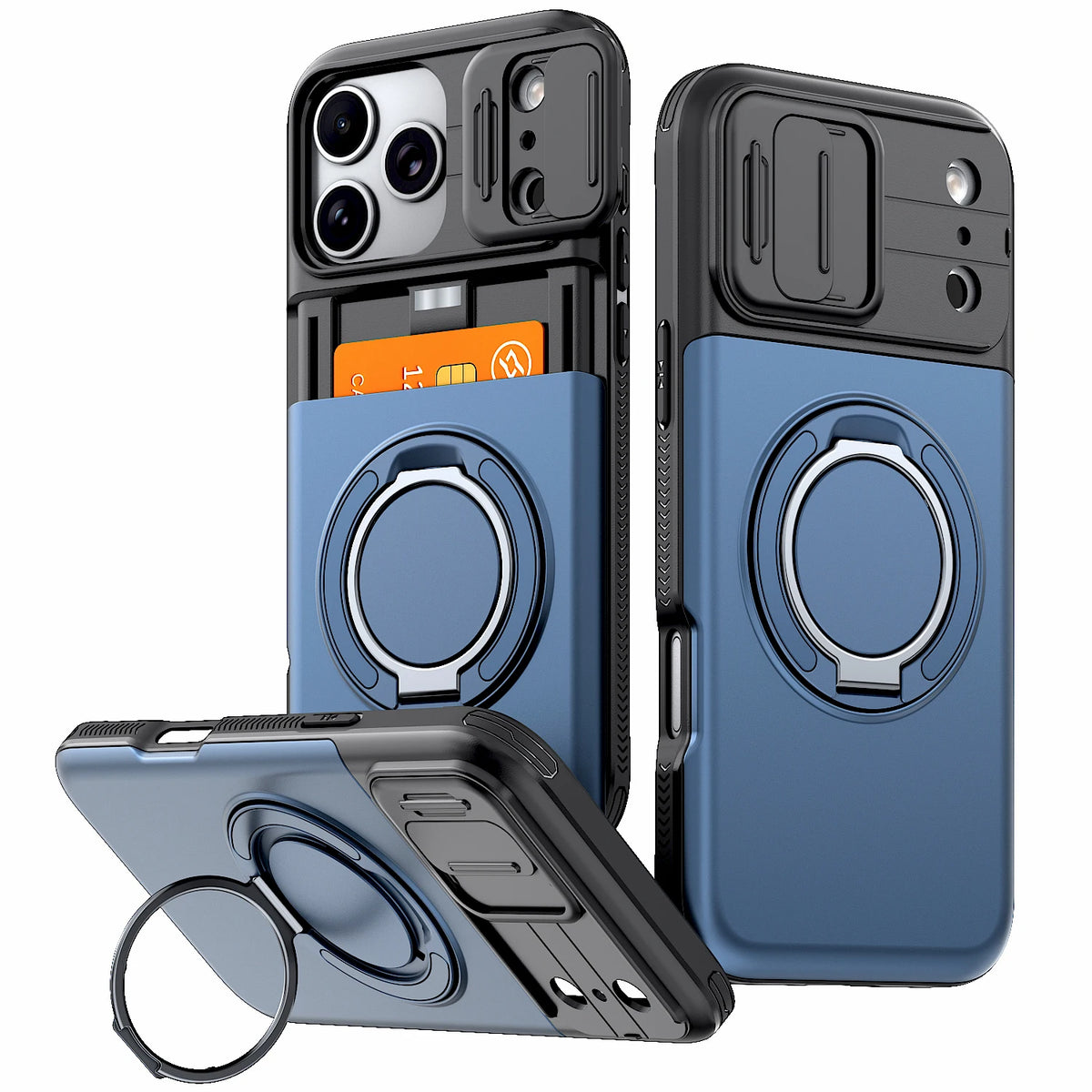 **Luxury Wallet Case for iPhone 12–18 Pro Max | Shockproof Armor Cover with Card Holder & Stand**